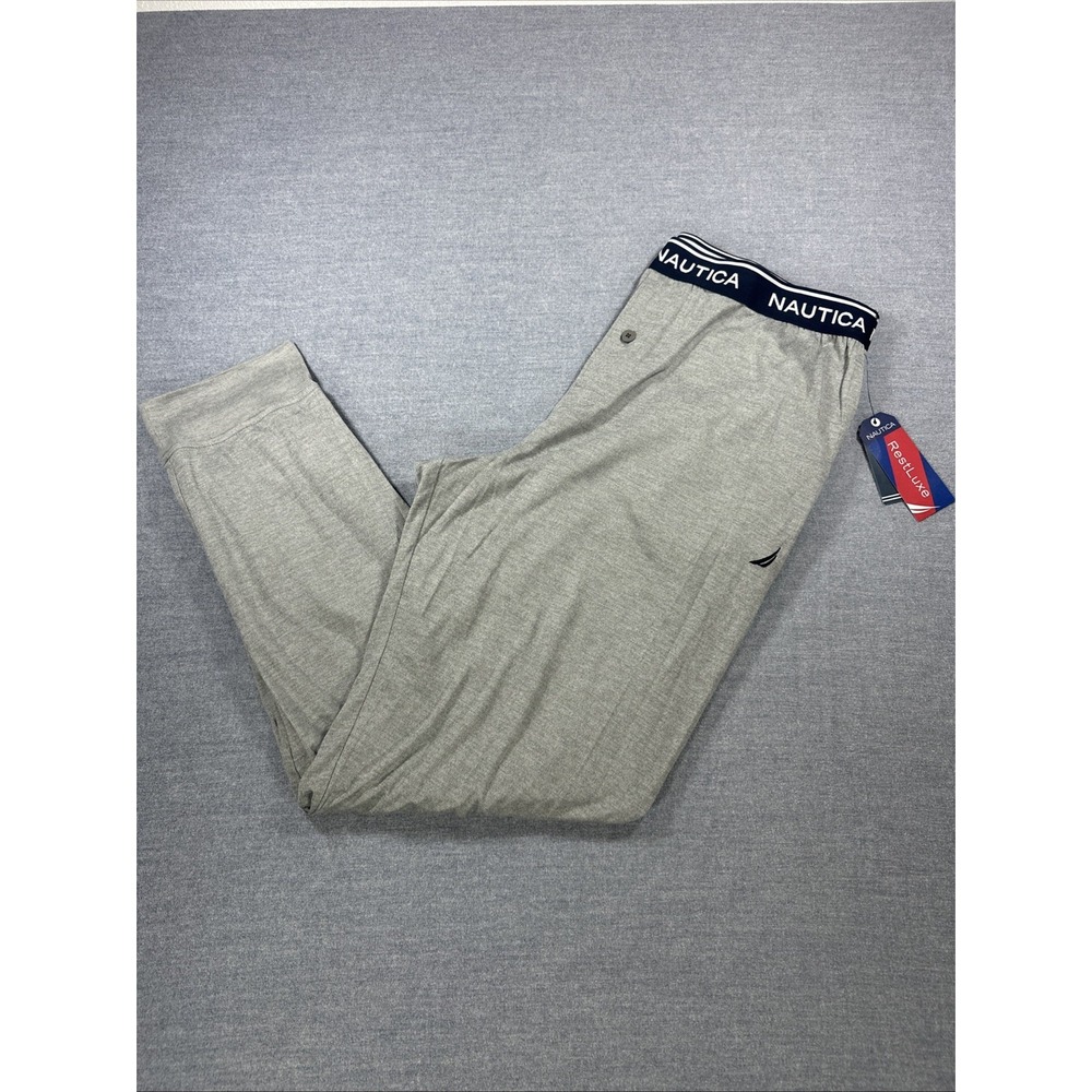 Nautica Rest Luxe Sleepwear Bottoms Men's Pajama Pants NWT Heather Gray Large